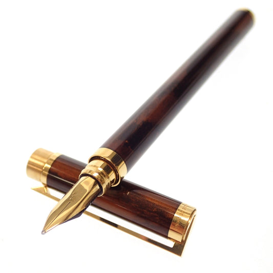 Good condition ST Dupont fountain pen nib 18ct750 brown x gold with box STDupont [AFI18] 