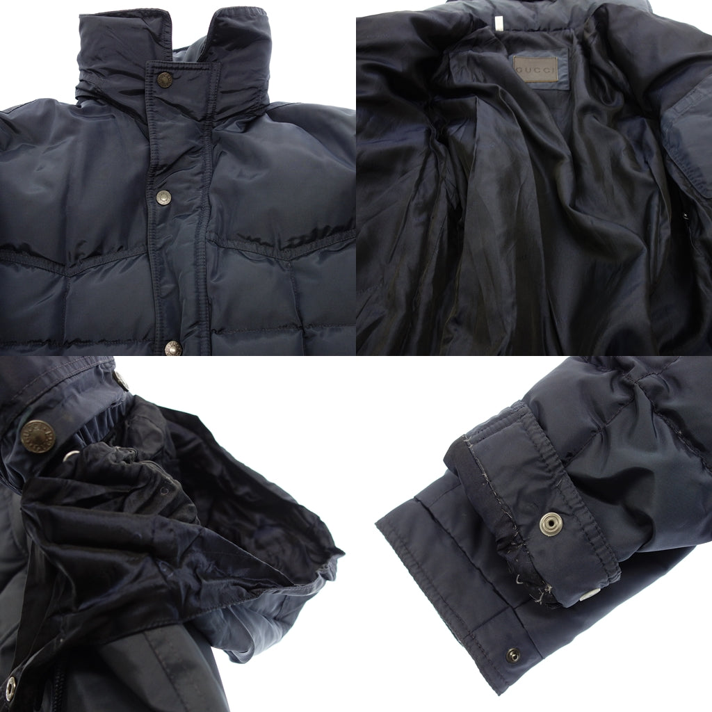 Used ◆ Gucci down jacket zip up silver metal fittings M men's dark blue GUCCI [AFA9] 