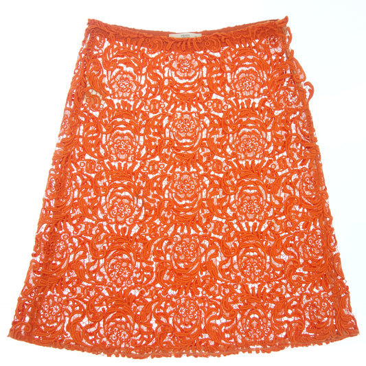 Prada Skirt Lace Design 38 Women's Orange PRADA [AFB6] [Used] 