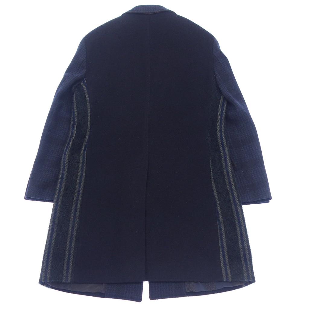 Good condition◆ETRO Chester coat cashmere blend men's size 52 navy ETRO [AFB3] 