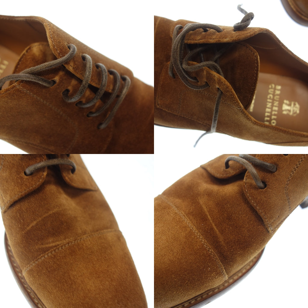 Good Condition◆Brunello Cucinelli Leather Shoes Suede Straight Tip Men's 42 Brown BRUNELLO CUCINELLI [AFC55] 