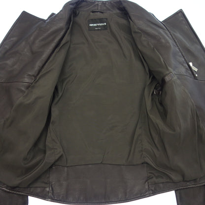 Good Condition ◆ Emporio Armani Riders Jacket Leather Men's Size 46 Black EMPORIO ARMANI [AFG1] 