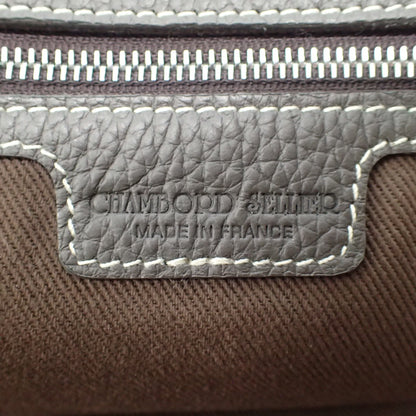 Chambord SELLIER handbag briefcase grained leather silver hardware CHAMBORD SELLIER [AFE9] [Used] 