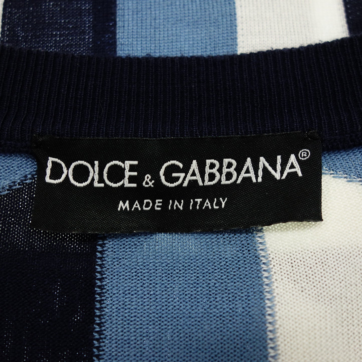 ドルチェ&ガッバーナ ニットセーター 総柄 ブルー メンズ 52 DOLCE&GABBANA【AFB21】【中古】