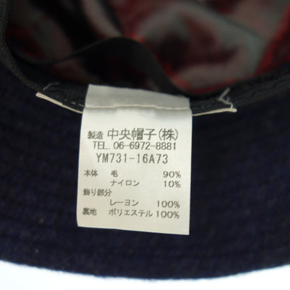 Like new ◆ Mila Sean Bucket Hat Hair &amp; Nylon Made in Japan Navy Size 58cm [AFI20] 