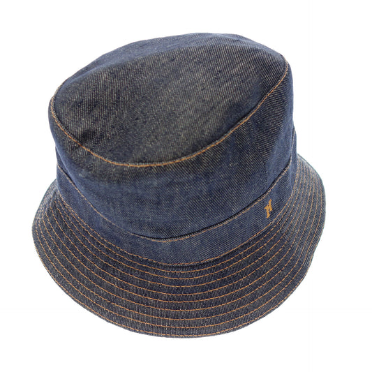 Used ◆Hermes logo hat linen navy size 55 HERMES [AFI21] 