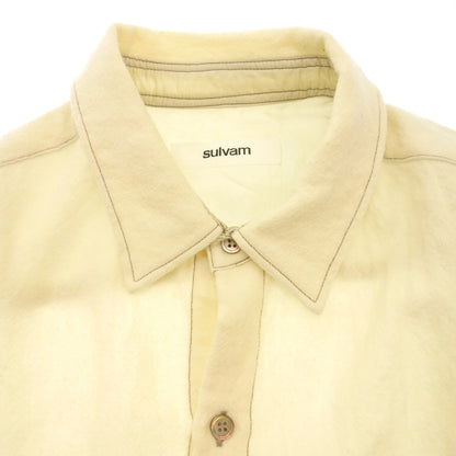 Good condition◆Sulvam long sleeve shirt oversize wool 18AW SI-B04-010 Men's S Beige sulvam [AFB9] 