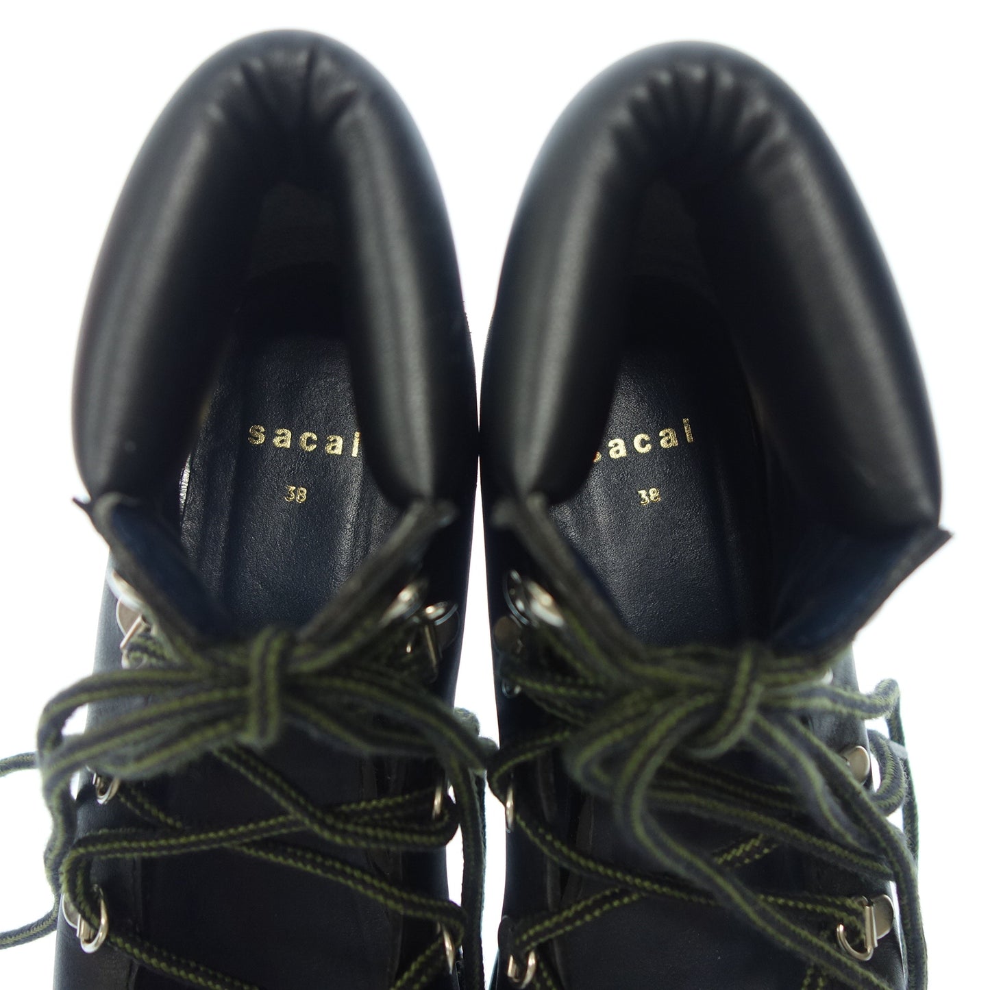 Sacai Leather Sandals Military Vibram Sole Women's Black 38 Sacai [AFC33] [Used] 