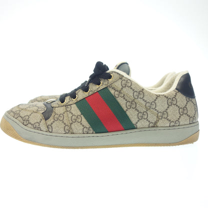 Good condition ◆ Gucci sneakers screener leather men's brown size 9 GUCCI [AFD1] 