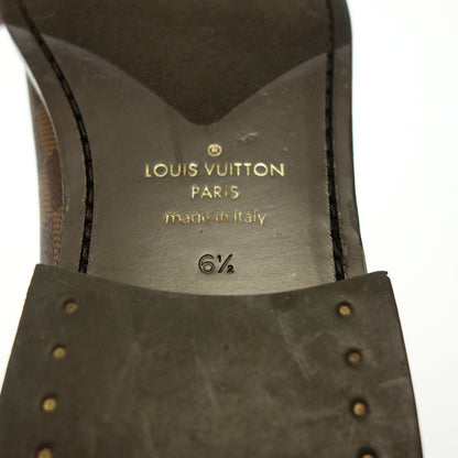 二手 ◆Louis Vuitton 皮革乐福鞋 Damier Major Line Logo 金属配件 FA0179 男士 6.5 棕色 LOUIS VUITTON [AFC48] 
