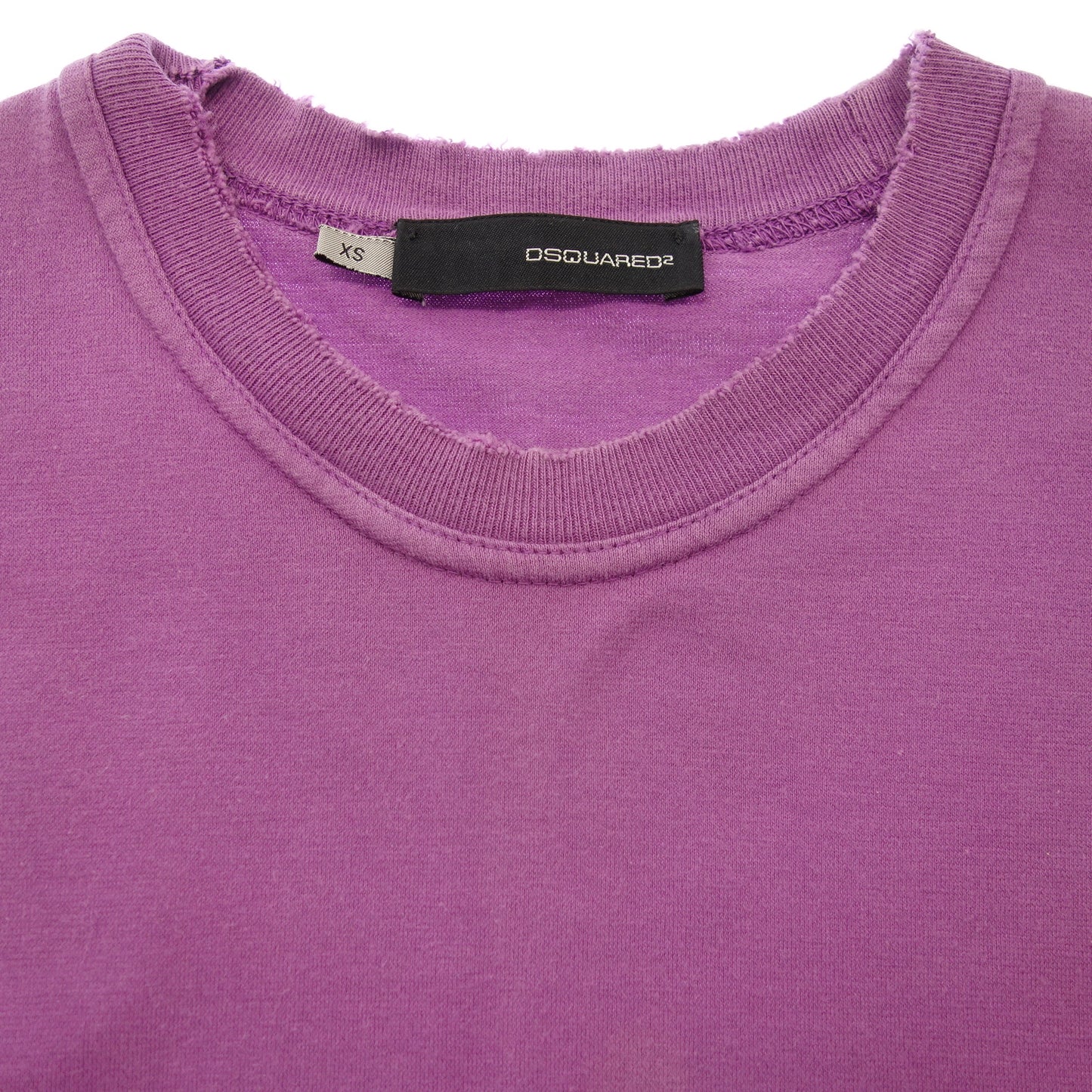 Used ◆D Squared Short Sleeve T-shirt Cut and Sew Print Crew Neck Distressed Men's XS Purple DSQUARED2 [AFB12] 