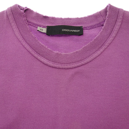 Used ◆D Squared Short Sleeve T-shirt Cut and Sew Print Crew Neck Distressed Men's XS Purple DSQUARED2 [AFB12] 