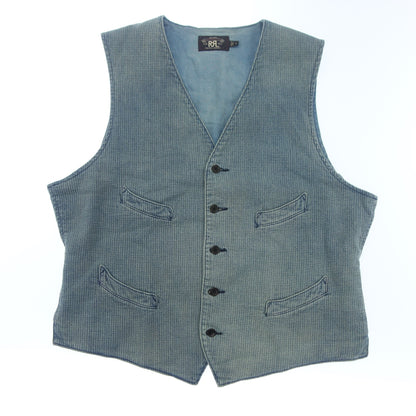 Double Earl Ralph Lauren Denim Vest Abrams Cotton Men's XL Blue RRL [AFB23] [Used] 