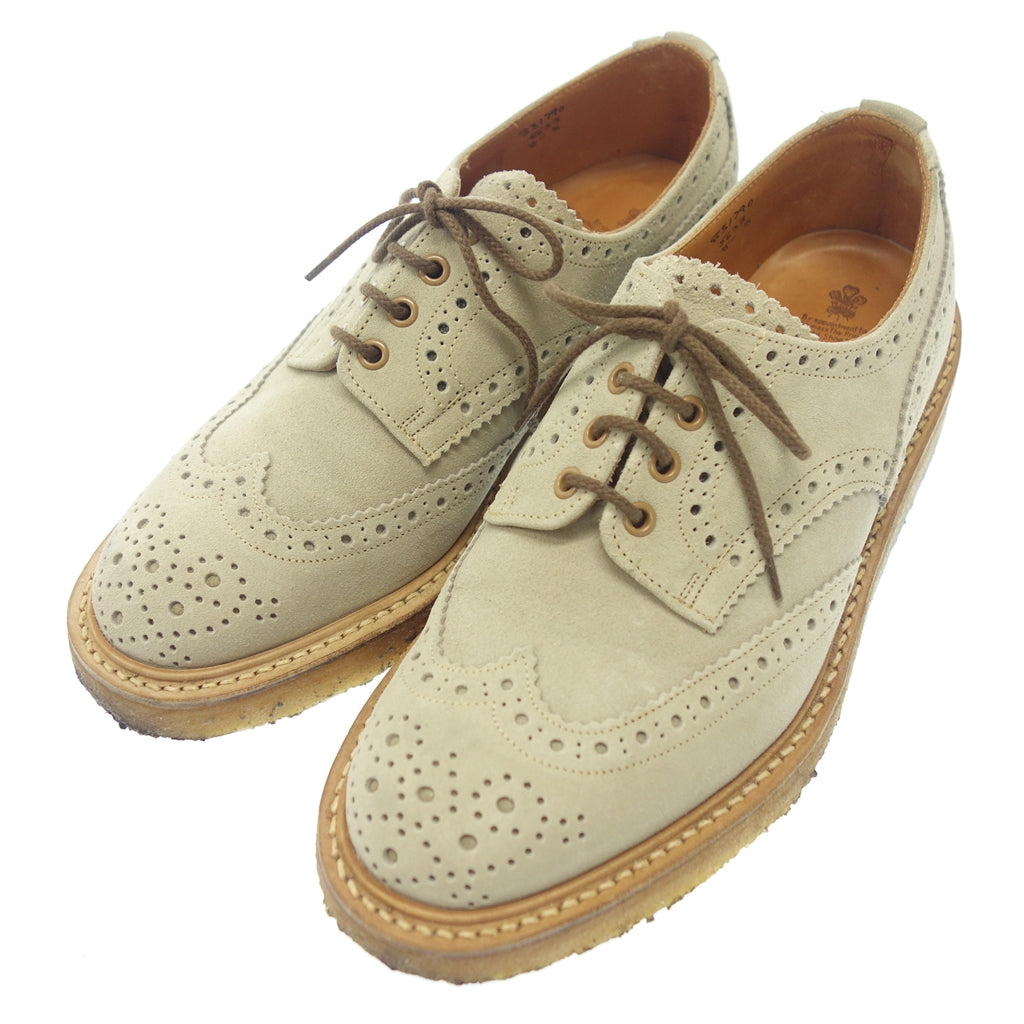 状况良好 ◆ Tricker's SHIPS 皮鞋 Wing Tip M5633 麂皮男式米色 UK8 Tricker's SHIPS [LA] 