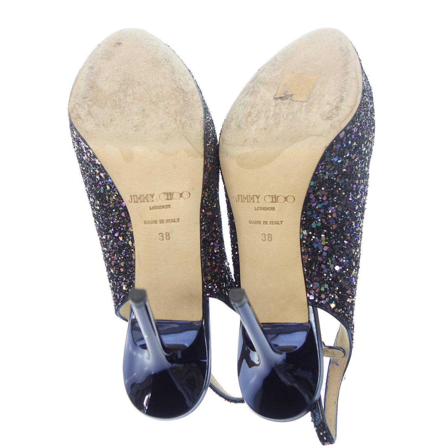 Good Condition◆JIMMY CHOO Heel Pumps Glitter Lamé Ladies Multicolor Size 38 JIMMY CHOO [AFC53] 