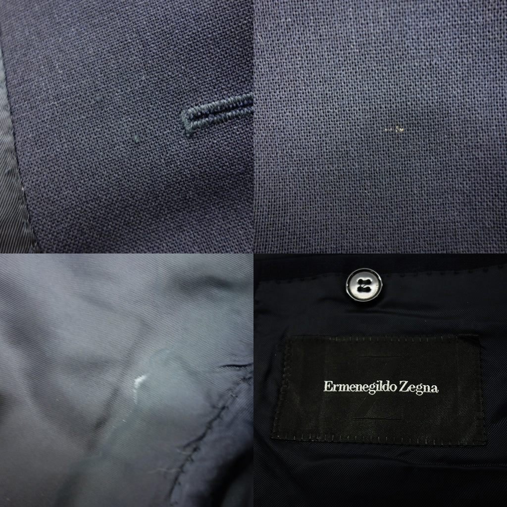 美品◆エルメネジルド ゼニア 3Bジャケット モヘア メンズ ブルー系 サイズ44 Ermenegildo Zegna【AFB10】