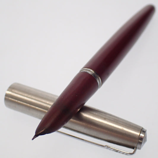 Used ◆Parker fountain pen WG Silver Silver x Bordeaux PARKER [AFI17] 
