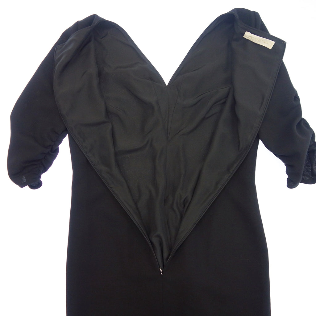 Good condition◆Valentino Dress Dress Bijou Pin Brooch Ladies 8 Black VALENTINO [AFB46] 