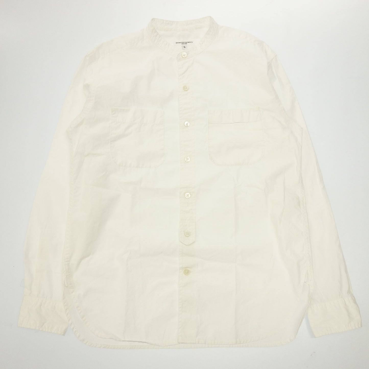 Used ◆ Engineered Garments Shirt Band Collar Men's White S ENGINEERED GARMENTS [AFB29] 