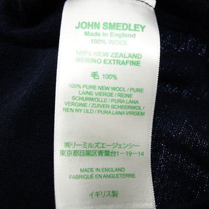 状况良好 ◆ John Smedley V 领针织毛衣 30G BLENHEIM 海军蓝 L 男式 JOHN SMEDLEY [AFB9] 