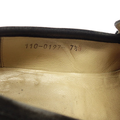 品相良好◆古驰皮鞋 Bit Loafer 绒面革男式 7.5 黑色 GUCCI [AFC49] 