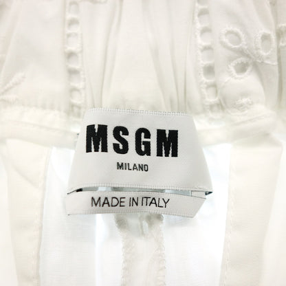 Good Condition◆MSGM PATCHWORK Cotton Cropped Pants Women's 38 White MSGM [AFB4] 