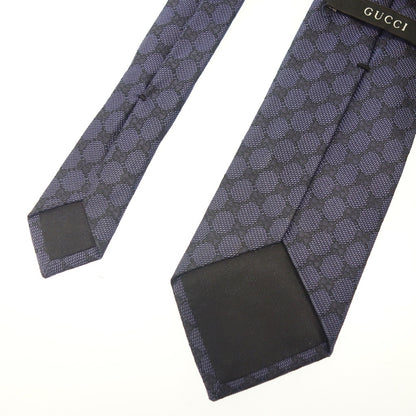 美品◆グッチ ネクタイ GG シェリーライン シルク100% ネイビー GUCCI【AFI21】