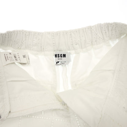 Good Condition◆MSGM PATCHWORK Cotton Cropped Pants Women's 38 White MSGM [AFB4] 