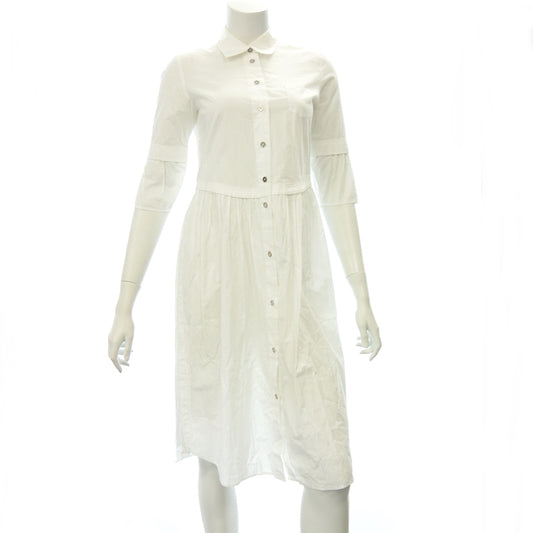 Good Condition ◆ M M Six Shirt Dress Silver Button Women's White 38 MM6 [AFB22] 
