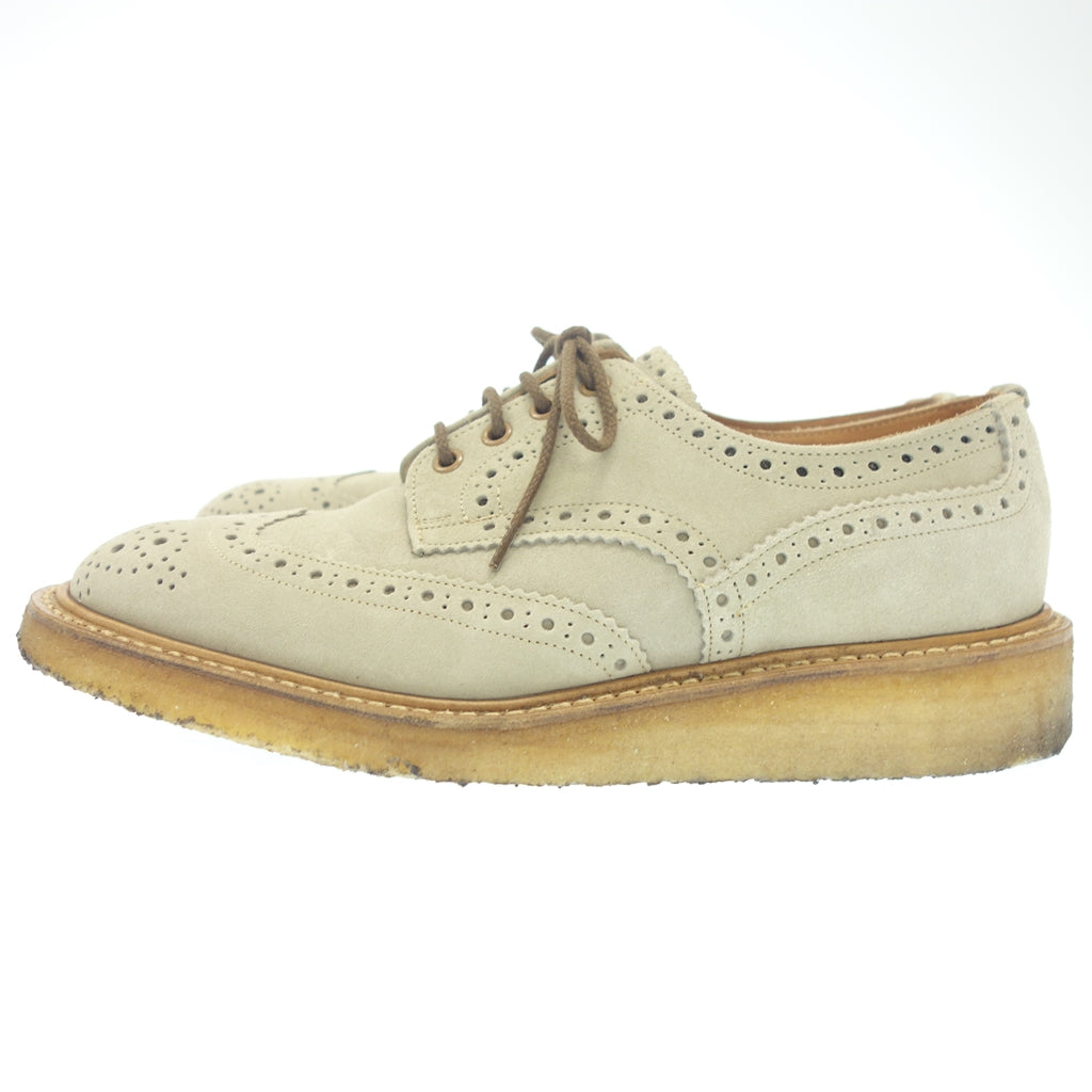 Good Condition ◆ Tricker's SHIPS Leather Shoes Wing Tip M5633 Suede Men's Beige UK8 Tricker's SHIPS [LA] 