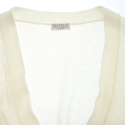 Good condition◆Brunello Cucinelli Knit Cardigan Sequin Silk Size XS Ladies White BRUNELLO CUCINELLI [AFB3] 