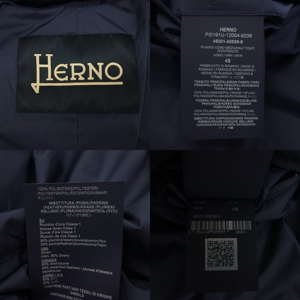 HERNO Down Coat Polartec Jacket Men's 48 Navy HERNO [AFA13] [Used] 