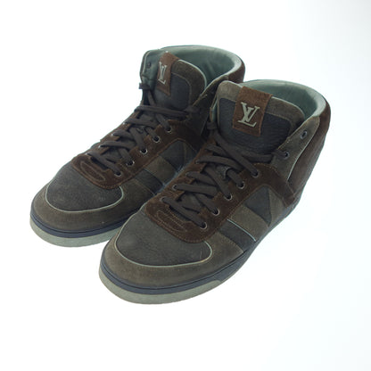 Good condition ◆ Louis Vuitton leather sneakers high-cut suede LV logo men's 8 multicolor LOUIS VUITTON [AFC54] 