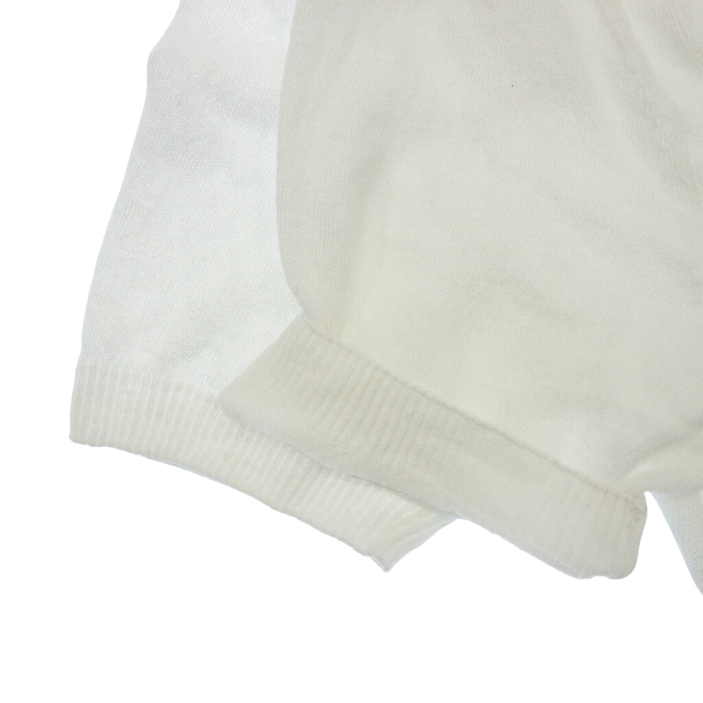 Used ◆Andrea Fenzi short sleeve knit see-through linen men's white size 46 ANDREA FENZI [AFB33] 