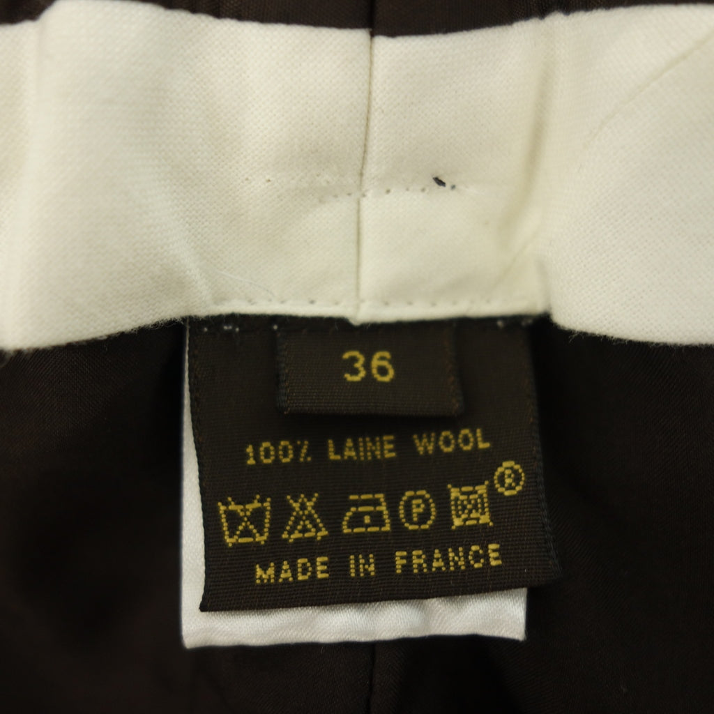 Very good condition ◆Louis Vuitton slacks wool brown size 36 ladies LOUIS VUITTON [AFB11] 