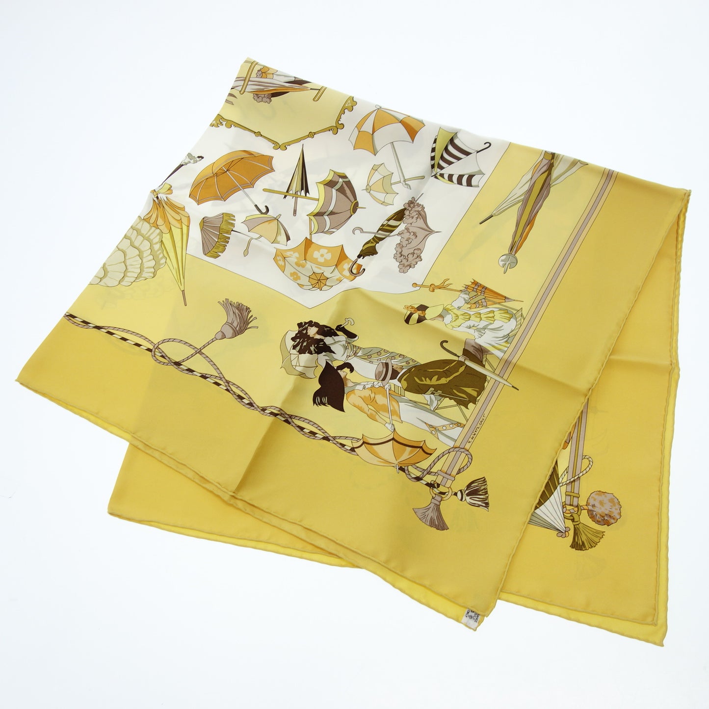 Hermes Carre 90 Scarf OMBRELLES ET PARAPLUIES Parasol and Umbrella Women's Yellow HERMES [AFI20] [Used] 