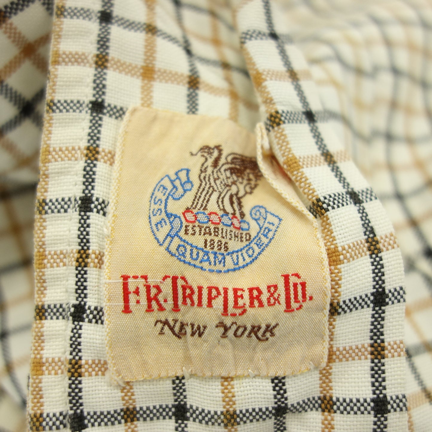 Used ◆ FR Tripler Short Sleeve Shirt Check Box Silhouette FR TRIPLER&amp;Co Men's Beige M [AFB11] 