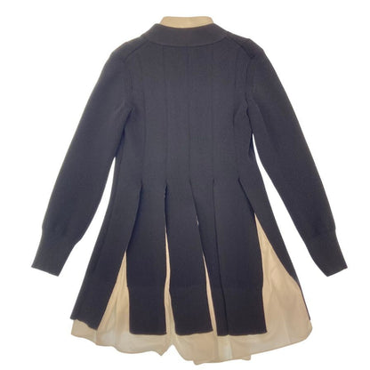 サカイ 23AW 長袖ワンピース Knit x Cotton Poplin Dress バイカラー サイズ1 23-06616 sacai【AFB11】