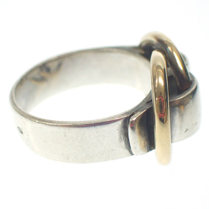 Good condition◆Hermes ring Douzano Silver x Gold No. 8 HERMES [AFI9] 