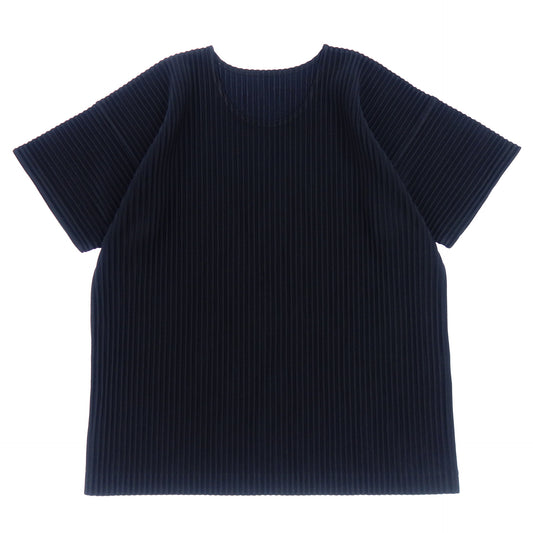 Good condition◆Issey Miyake HOMME PLISSE Short Sleeve T-shirt Cut and Sew Pleated HP55JK020 Men's Navy Size 2 ISSEY MIYAKE HOMME PLISSE [AFB29] 