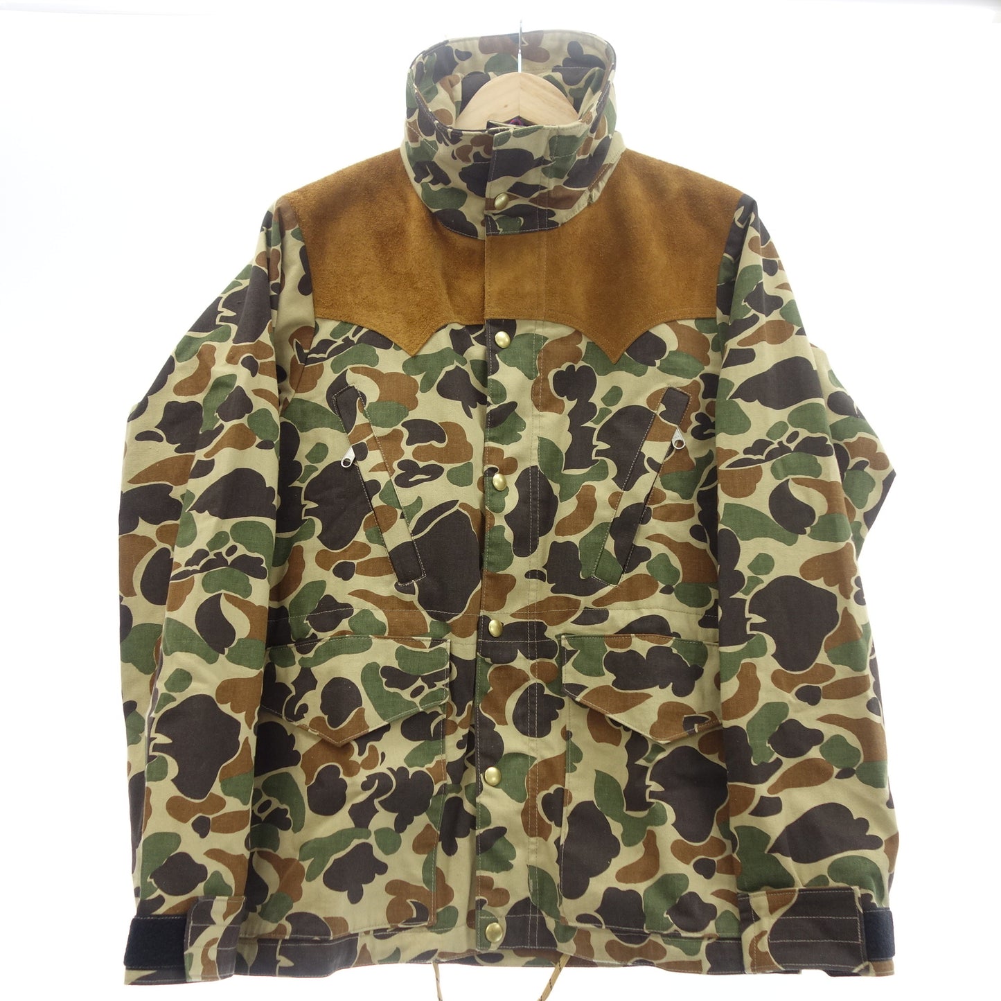 Very good condition◆Rocky Mountain Mountain Parka Suede Leather Camouflage Pattern Men's 38 ROCKY MOUNTAIN BICYCLES [AFA15] 