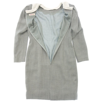 Used ◆YUKITRII Collared Dress Long Sleeve Wool Women's 9 Gray YUKITRII [AFB19] 