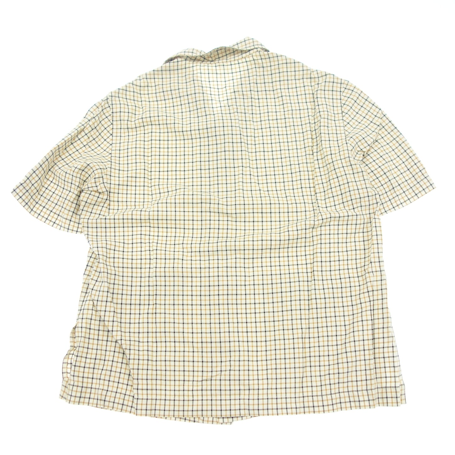 Used ◆ FR Tripler Short Sleeve Shirt Check Box Silhouette FR TRIPLER&amp;Co Men's Beige M [AFB11] 