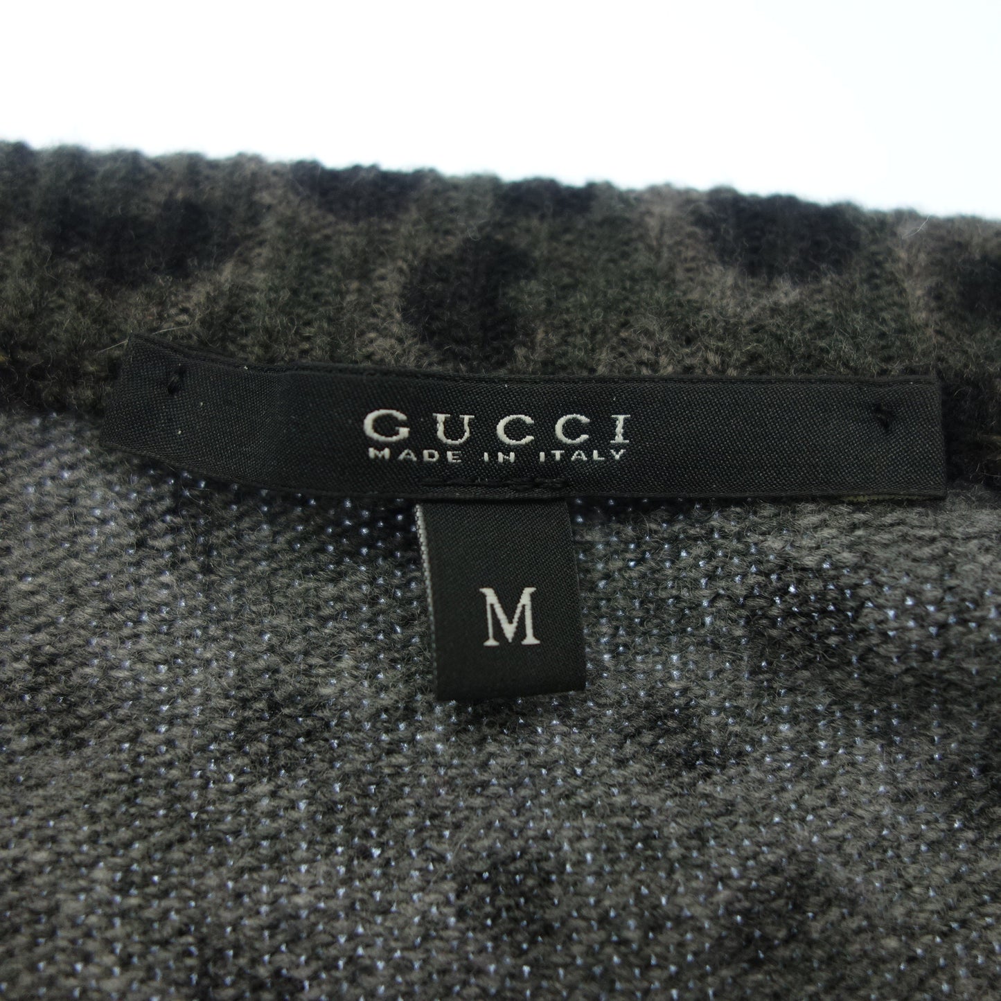 Gucci knit sweater cashmere blend all over pattern 356076 Men's gray M GUCCI [AFB16] [Used] 