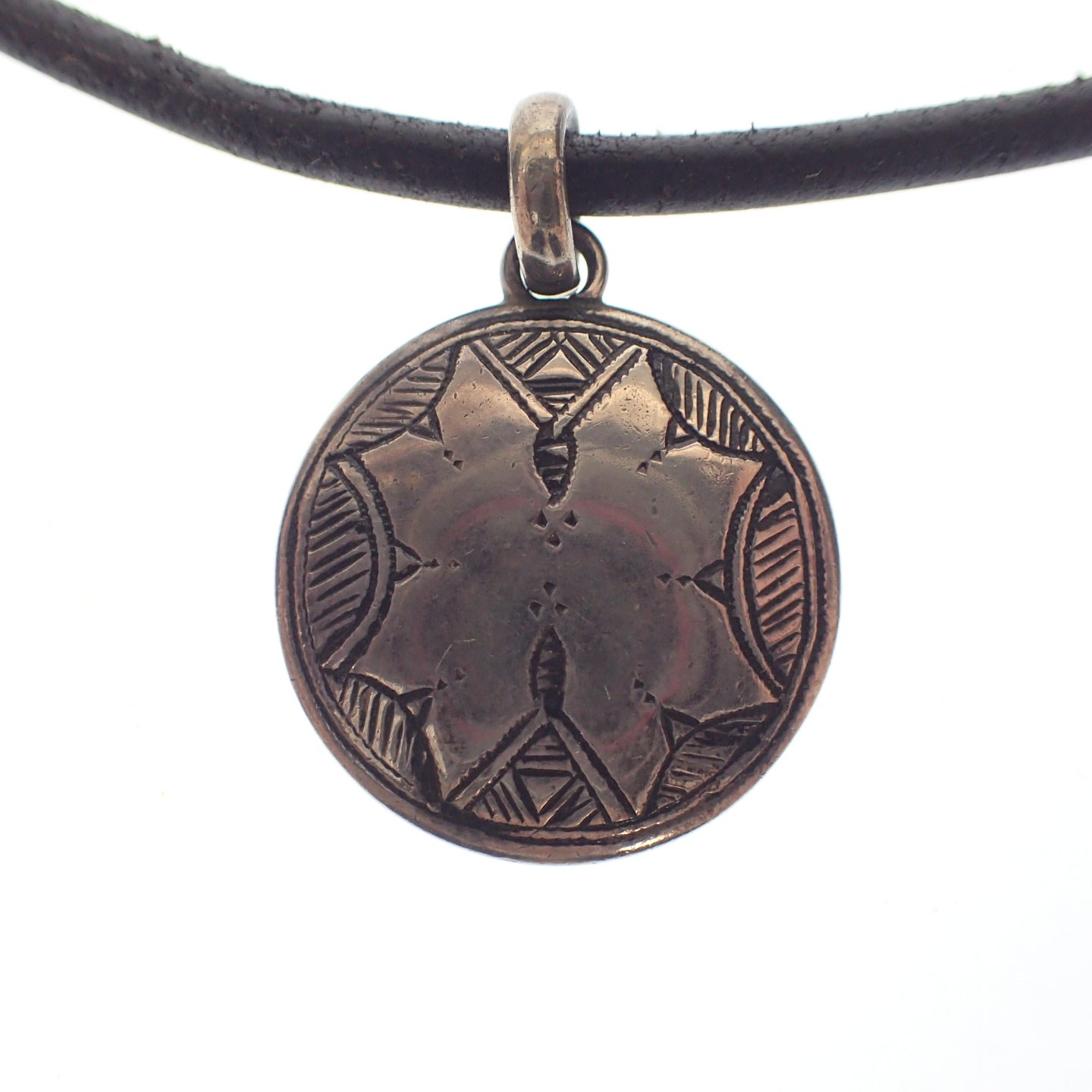 Good condition◆Hermes necklace pendant silver Touareg black HERMES [AFI5] 