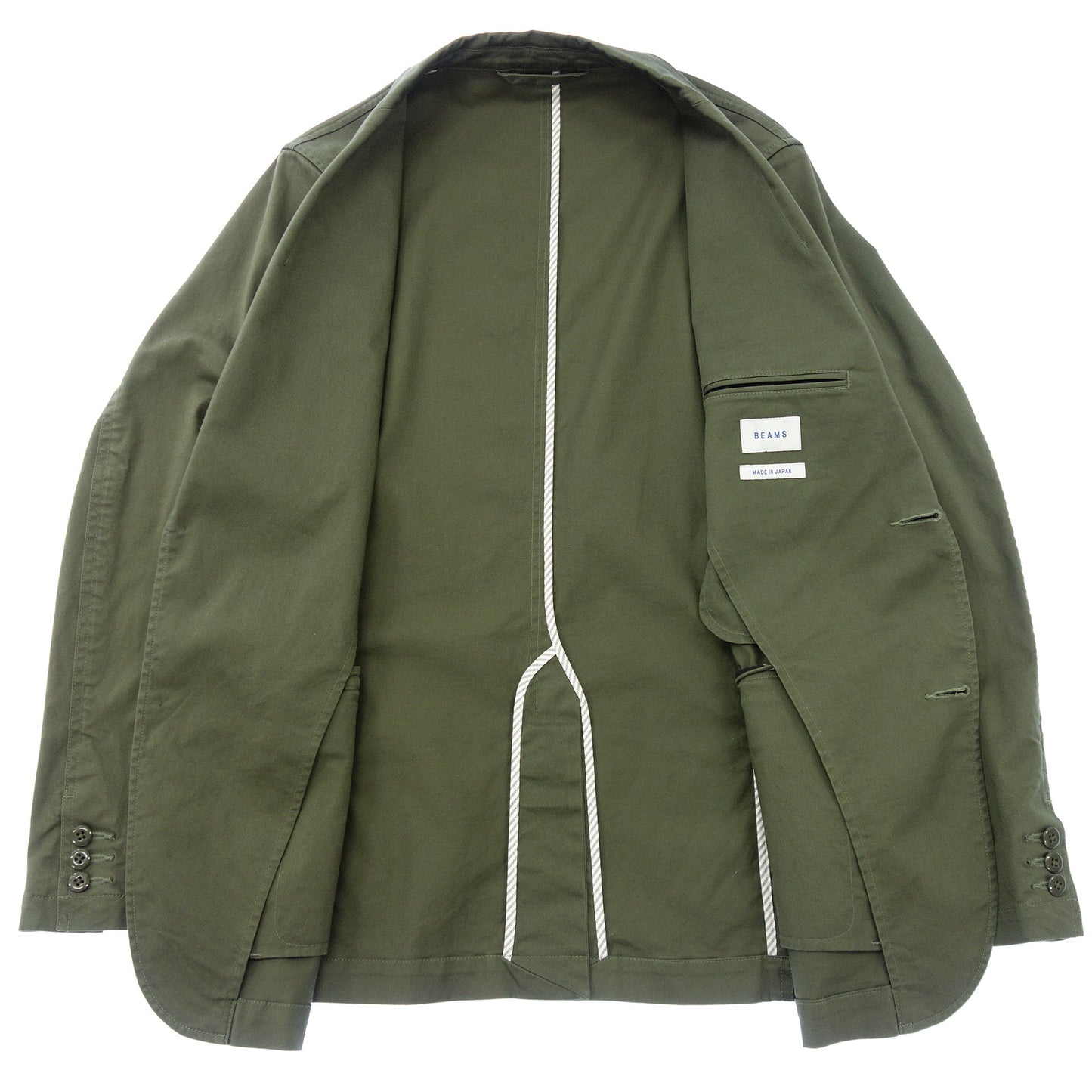 Used ◆ BEAMS 2B Jacket 11-16-1072 Cotton Stretch Men's Olive BEAMS [AFB24] 