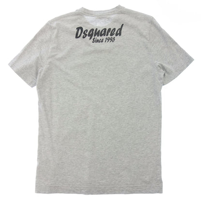 美品◆ディースクエアード 半袖Tシャツ カットソー クルーネック プリント メンズ XS グレー DSQUARED2【AFB38】