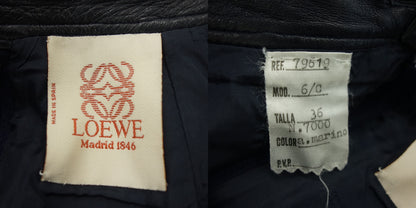 二手 ◆LOEWE 皮革裙子 Anagram Button 女式 36 黑色 LOEWE [AFG1] 