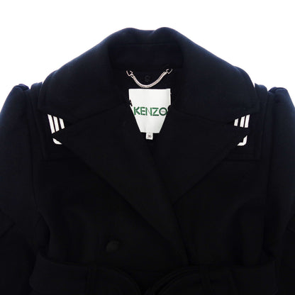 KENZO 水手大衣背面徽标刺绣羊毛和羊绒女式 36 黑色 KENZO [AFB34] [二手] 