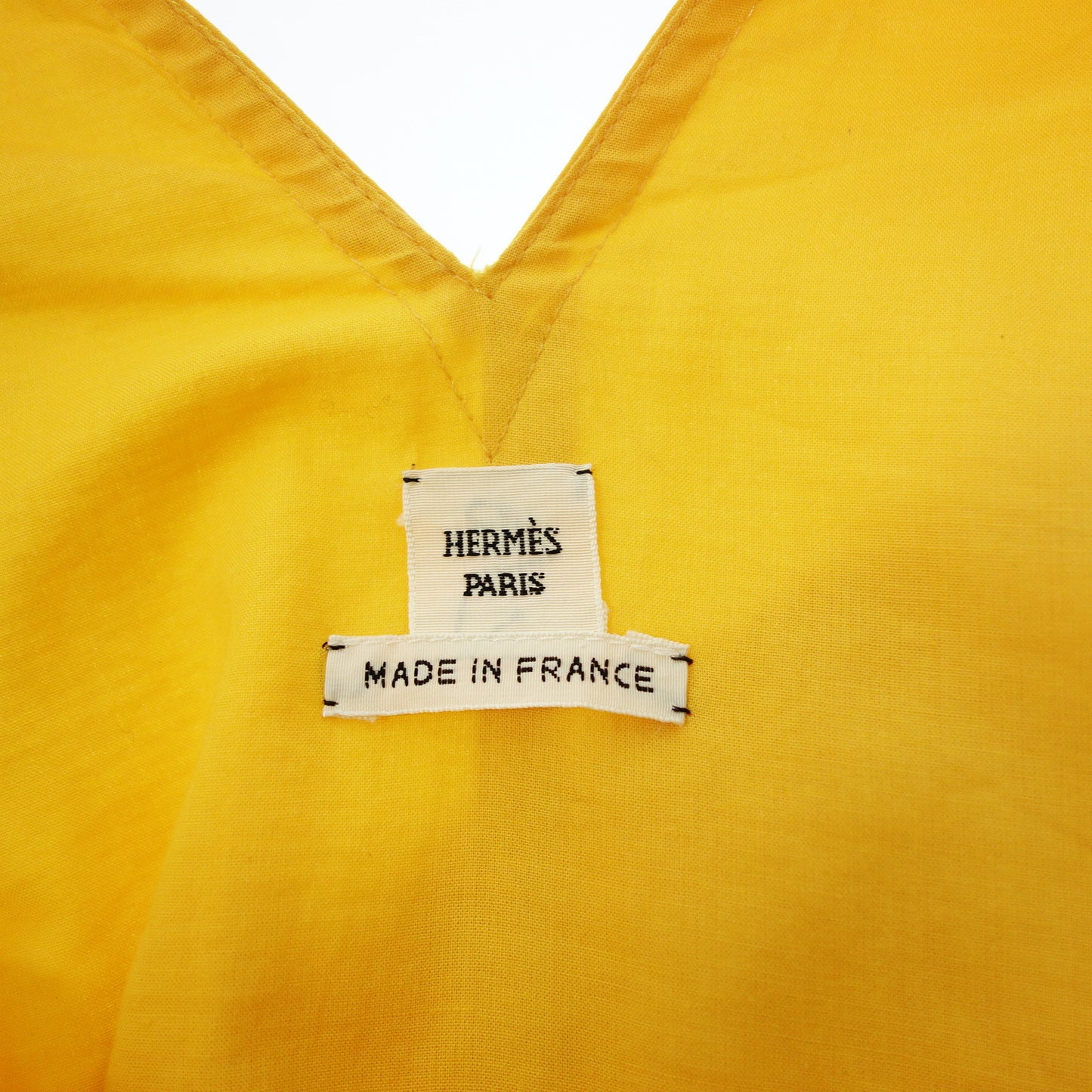 Good condition◆Hermes Cotton Dress V-neck Women's Yellow Size 34 HERMES [AFB9] 